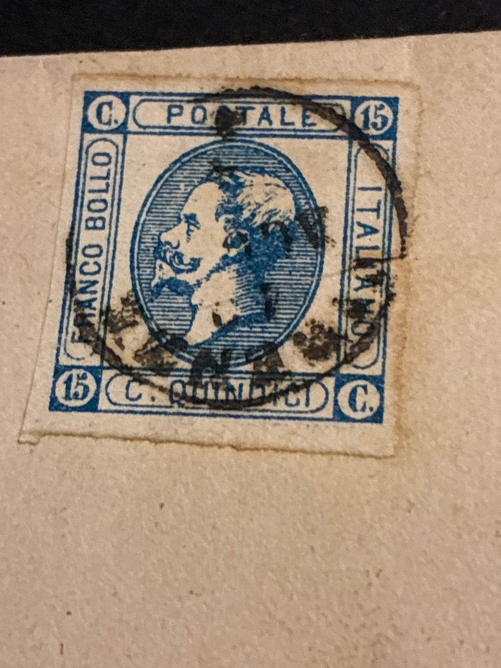 Lettera del Regno d'Italia (1863) con 15 c. del secondo tipo ex coll. Curzio Batini, da Firenze a Livorno con sigillo e timbro di arrivo mattutino