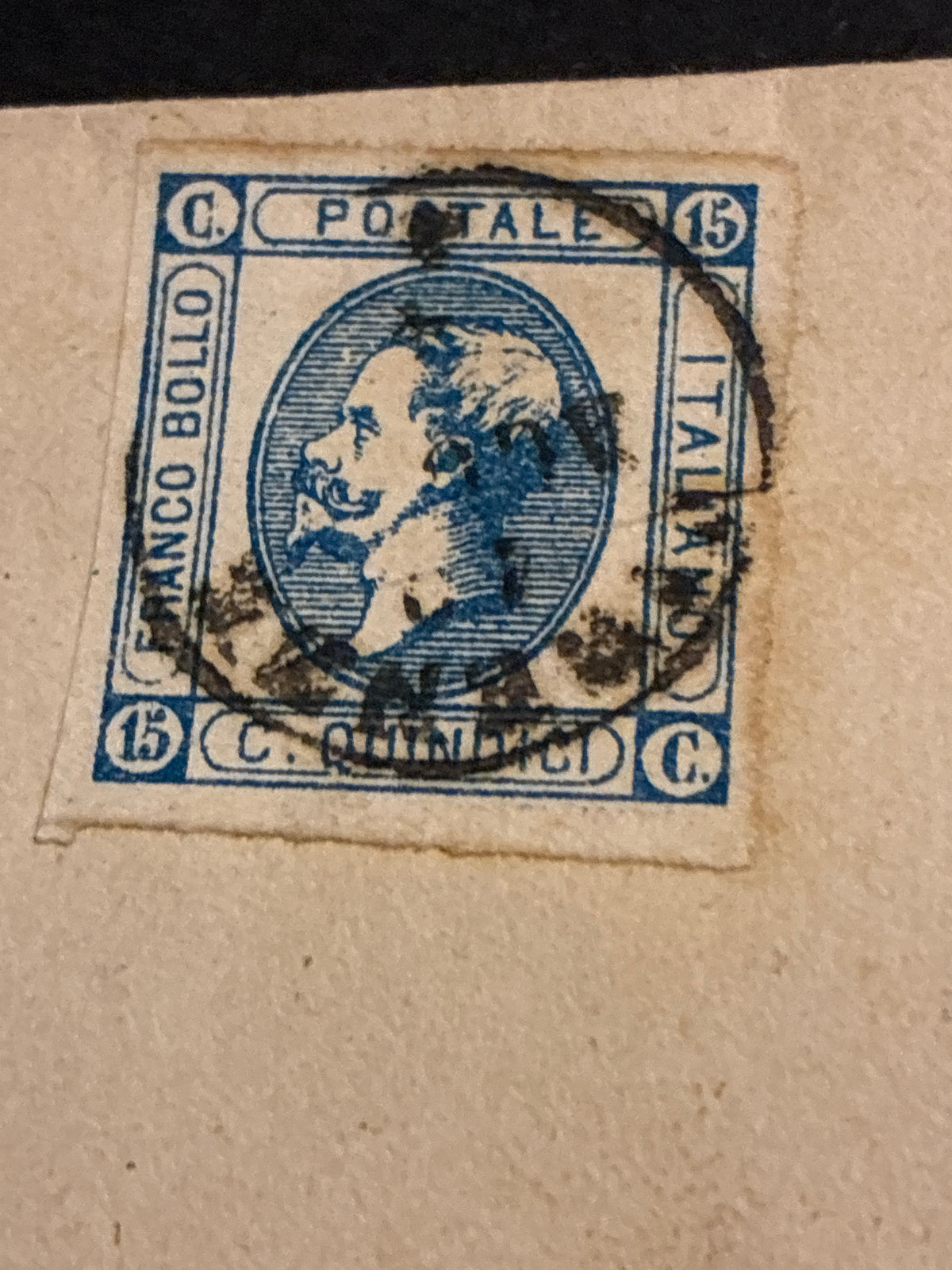 Lettera del Regno d'Italia (1863) con 15 c. del secondo tipo ex coll. Curzio Batini, da Firenze a Livorno con sigillo e timbro di arrivo mattutino