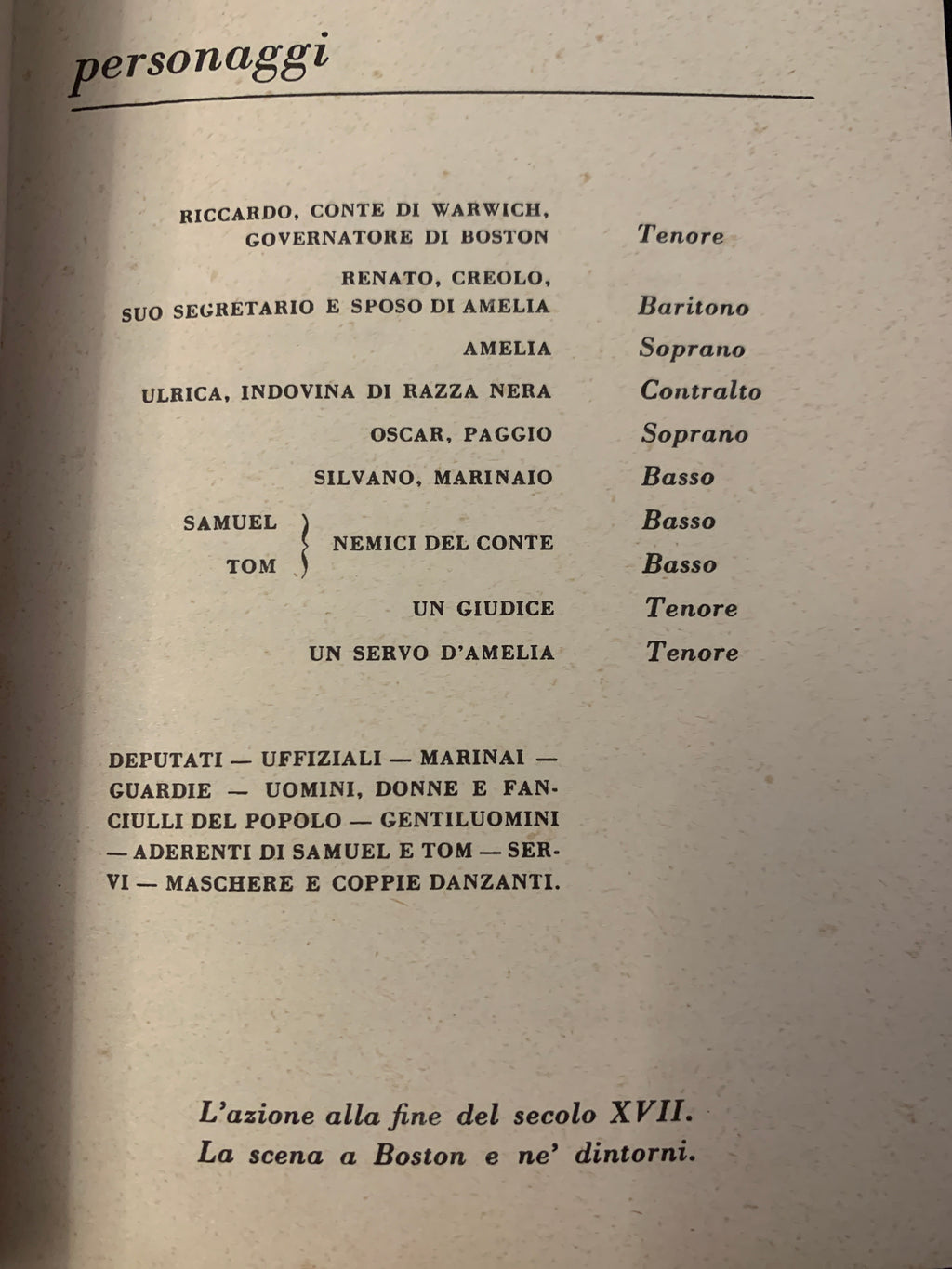 Libretto d'opera Un Ballo in Maschera - Giuseppe Verdi - Ricordi 1972