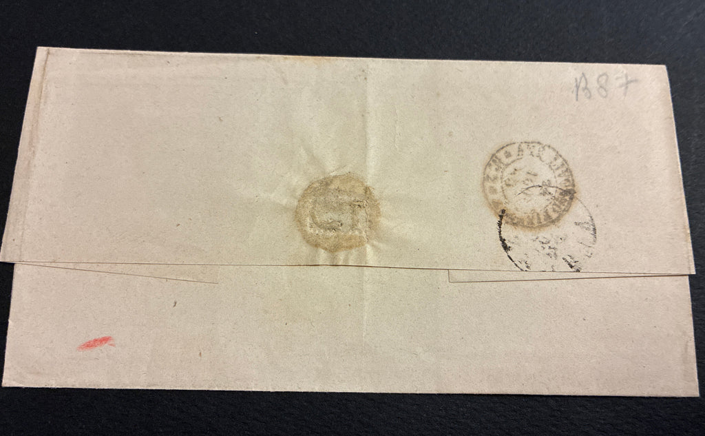 Lettera 1863 con 15 Centesimi Azzurro Primo Tipo "Matraire" dall'Archivio e Collezione dell'Ing. Curzio Batini