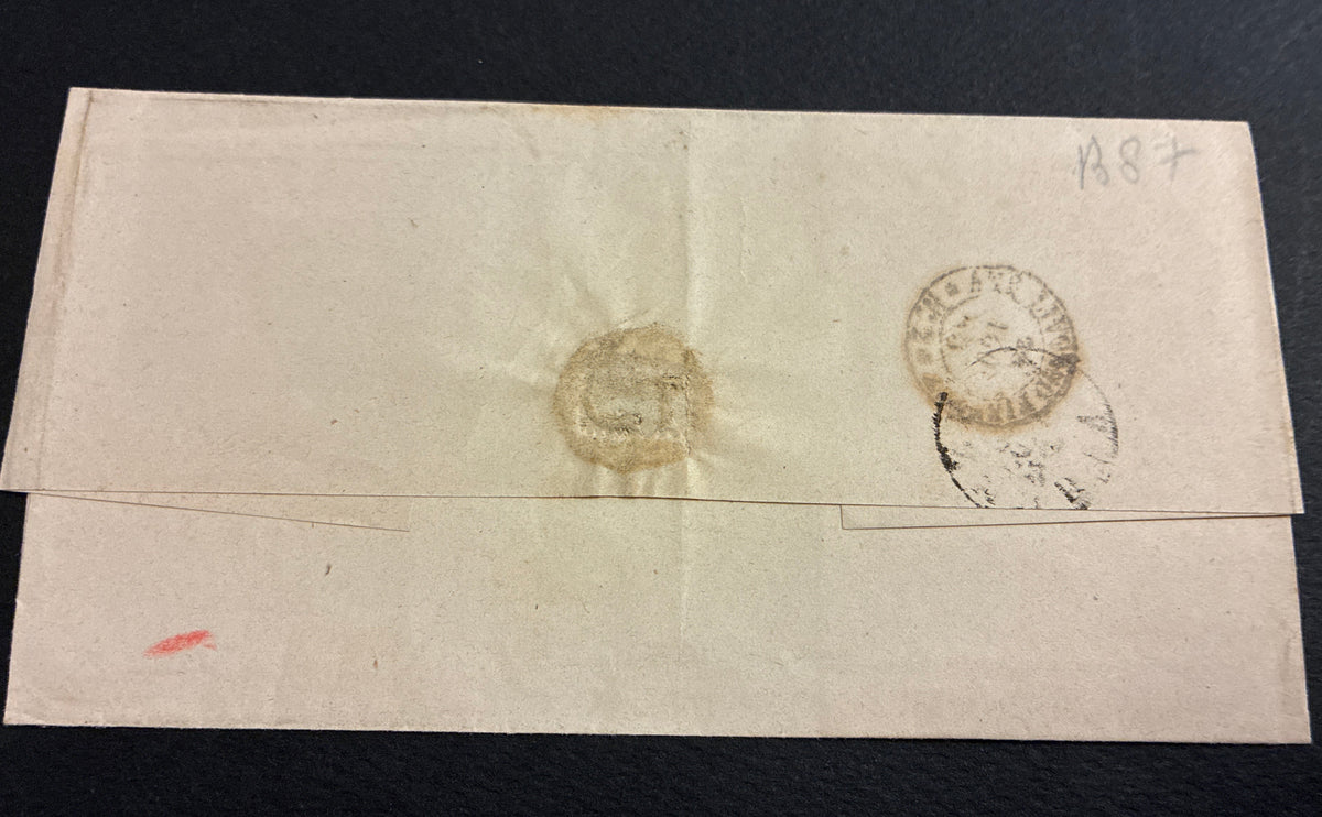 Lettera 1863 con 15 Centesimi Azzurro Primo Tipo "Matraire" dall'Archivio e Collezione dell'Ing. Curzio Batini