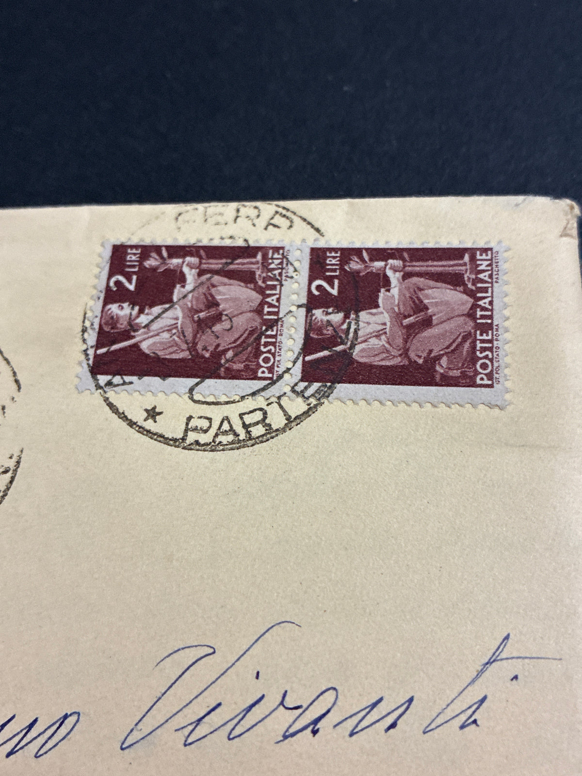 Lettera storica del 23 luglio 1946 (Primi mesi della Repubblica Italiana) da Ancona Ferrovia a Sondalo