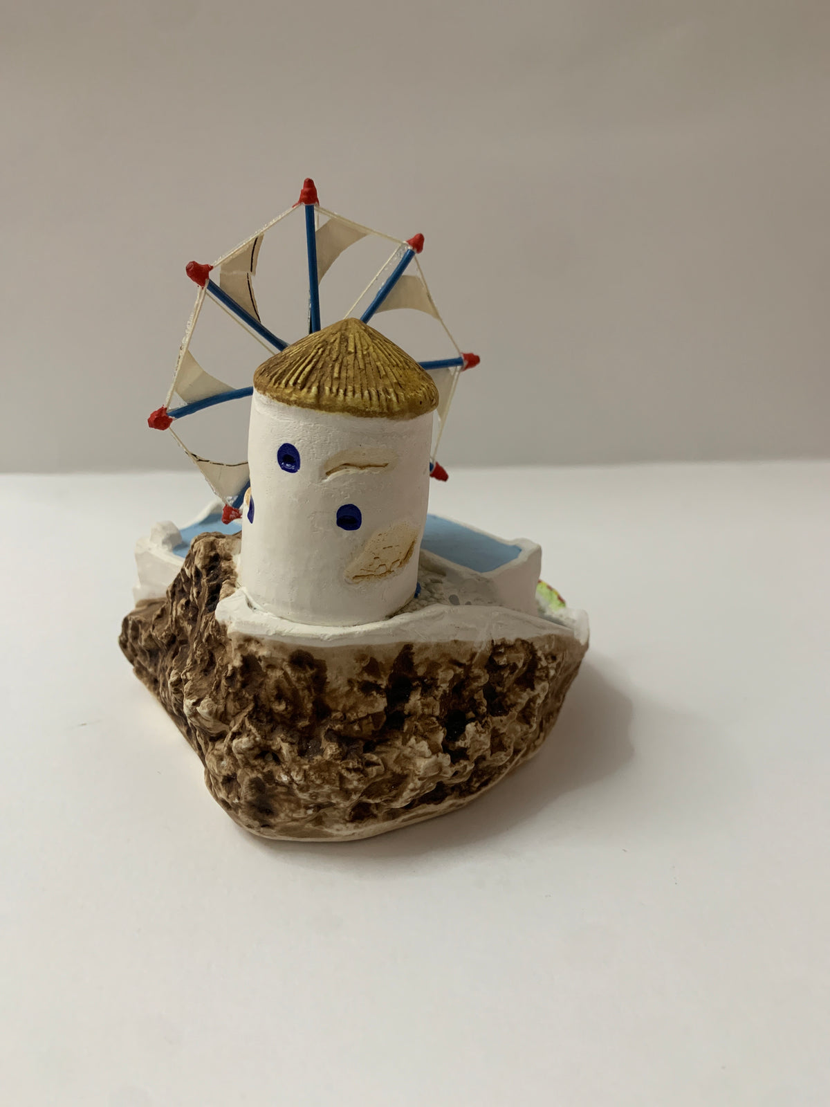 Modellino souvenir mulino a vento greco Fasma fatto a mano Santorini Mykonos