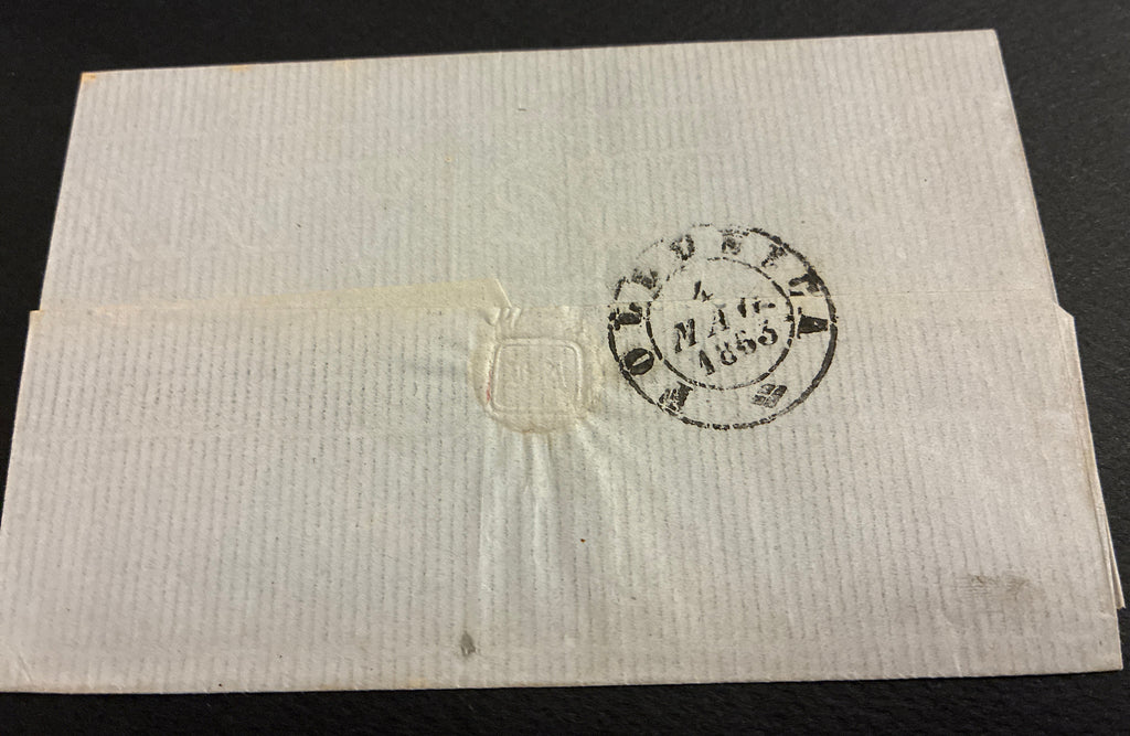Lettera 1863 con 15 Centesimi Azzurro Primo Tipo "Matraire" in uso precoce dall'Archivio e Collezione dell'Ing. Curzio Batini