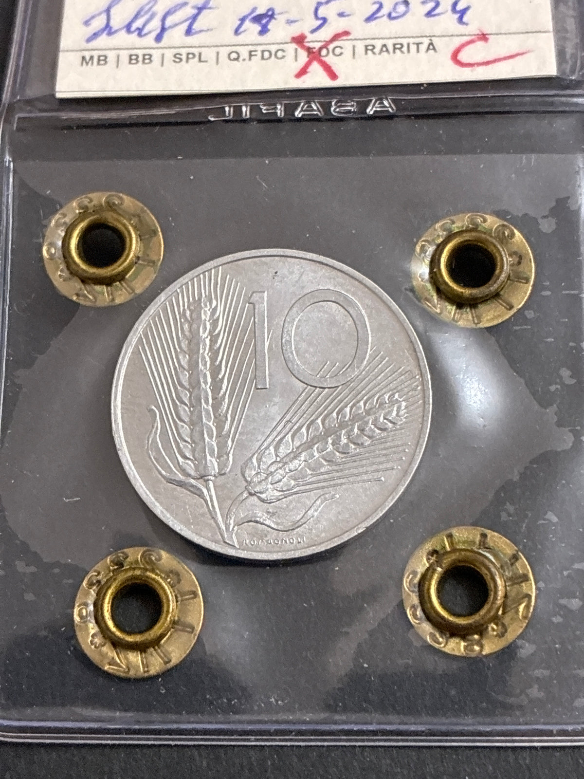 10 Lire 1952 Spighe Periziata Fior di Conio