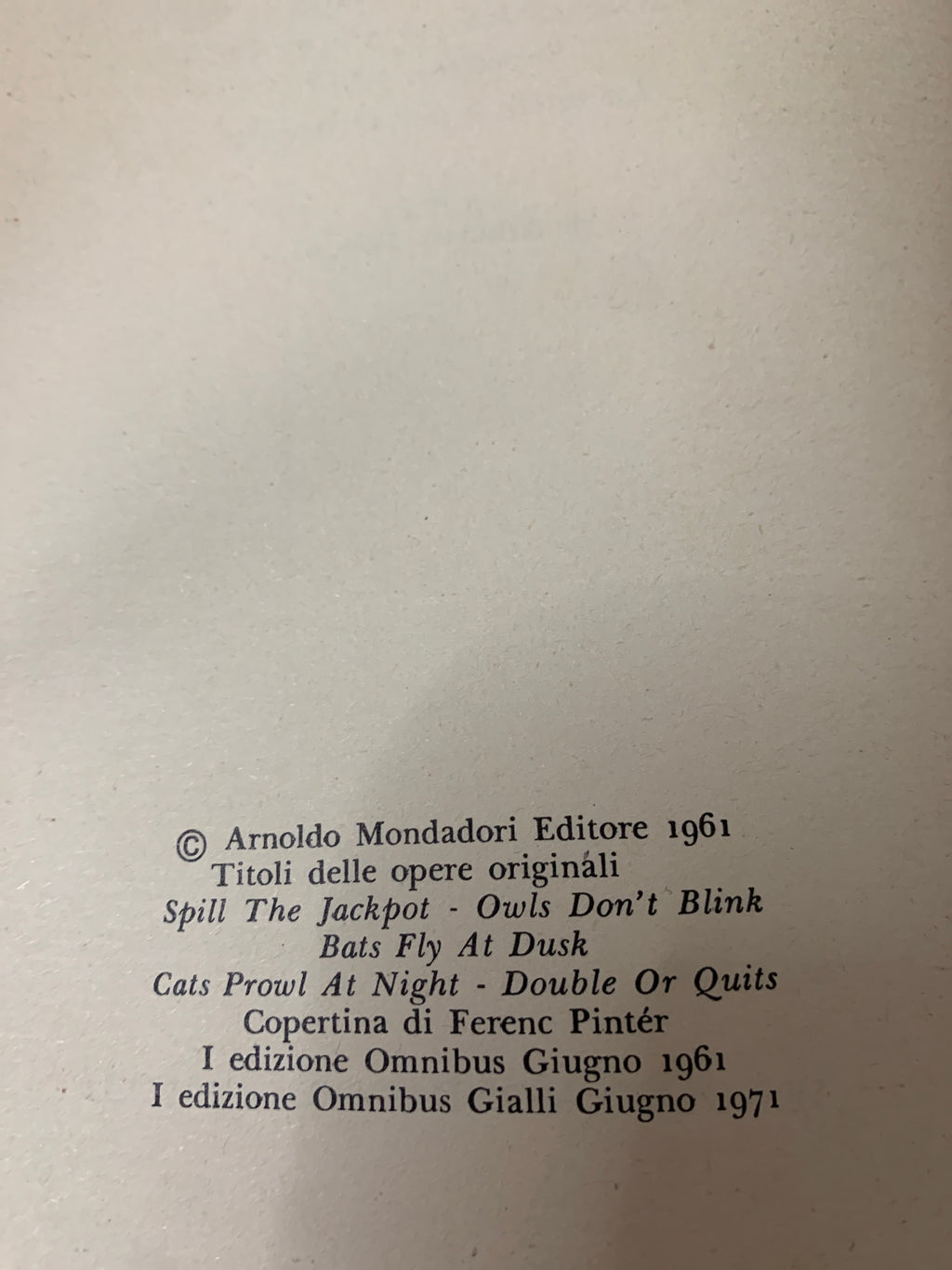 Libro Giallo Vintage A.A. Fair - Investigatori Privati (Mondadori Omnibus Gialli 1971)