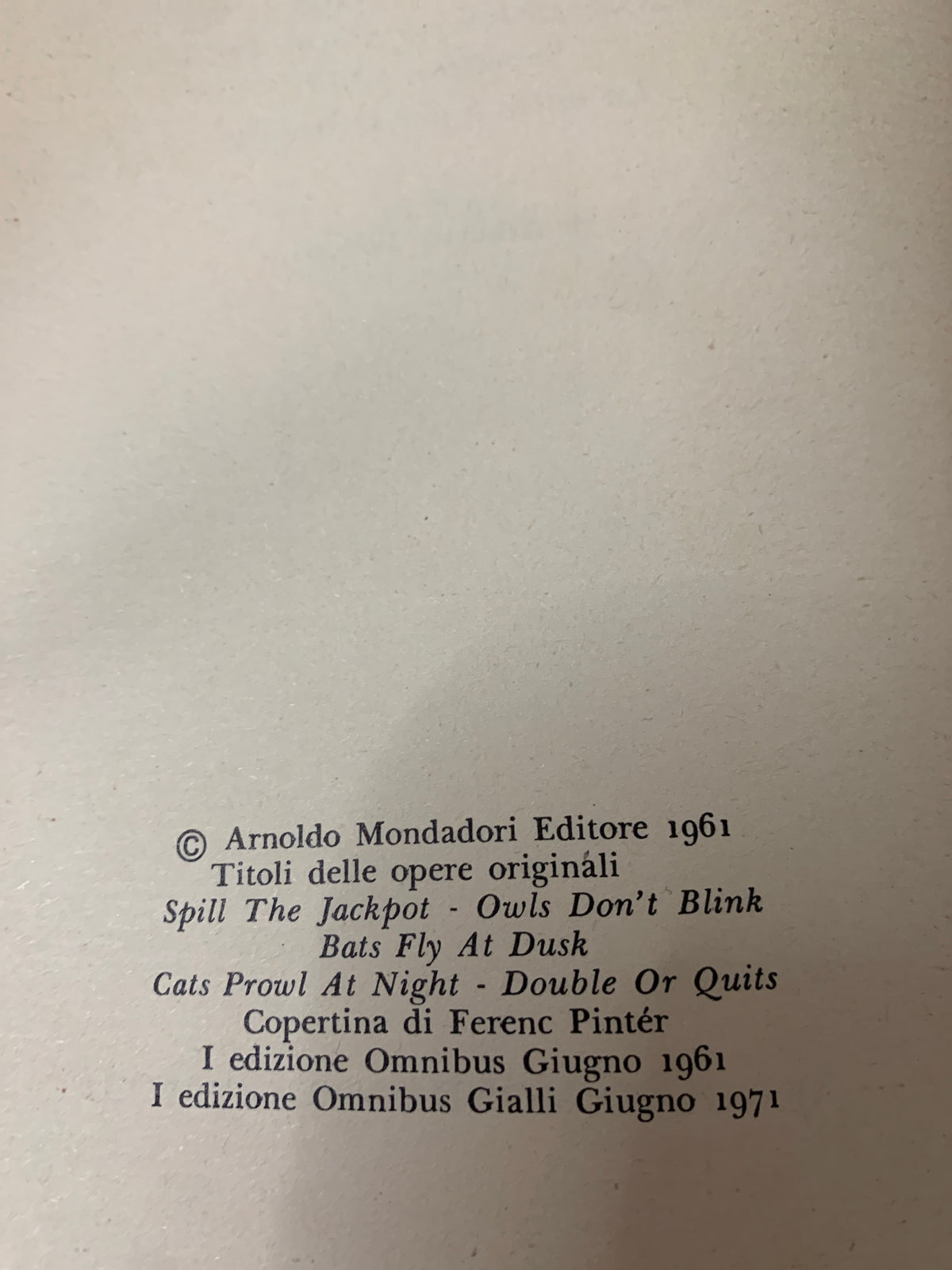 Libro Giallo Vintage A.A. Fair - Investigatori Privati (Mondadori Omnibus Gialli 1971)