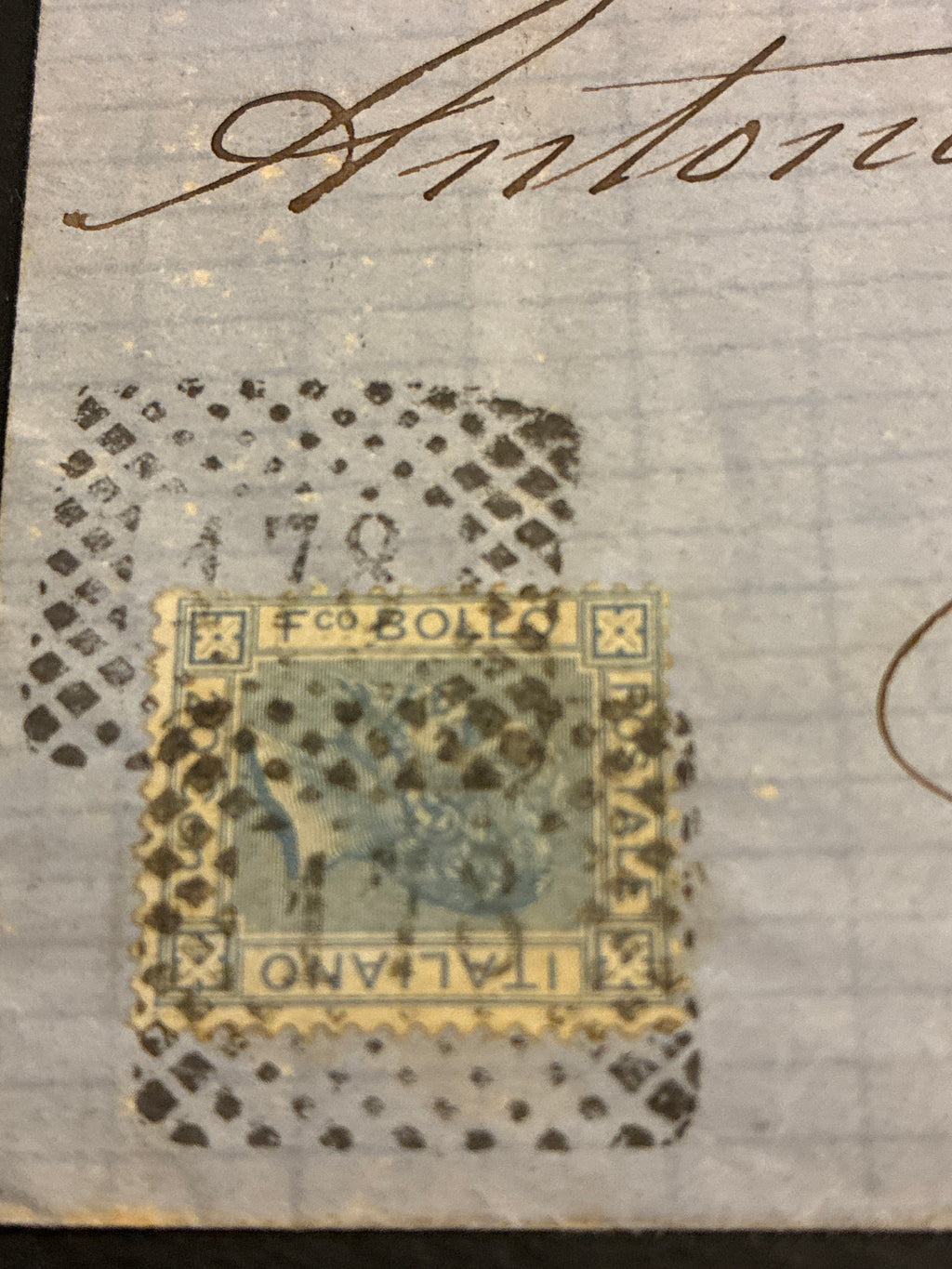 1868 - Lettera da Livorno (Porto) a Follonica con timbro collezione Curzio Batini