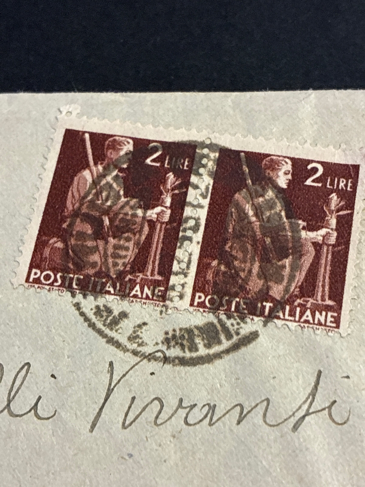 Busta espresso storica del 1946 spedita da Perugia all'ufficio postale di Vallesana (Sondrio) con affrancatura mista.
