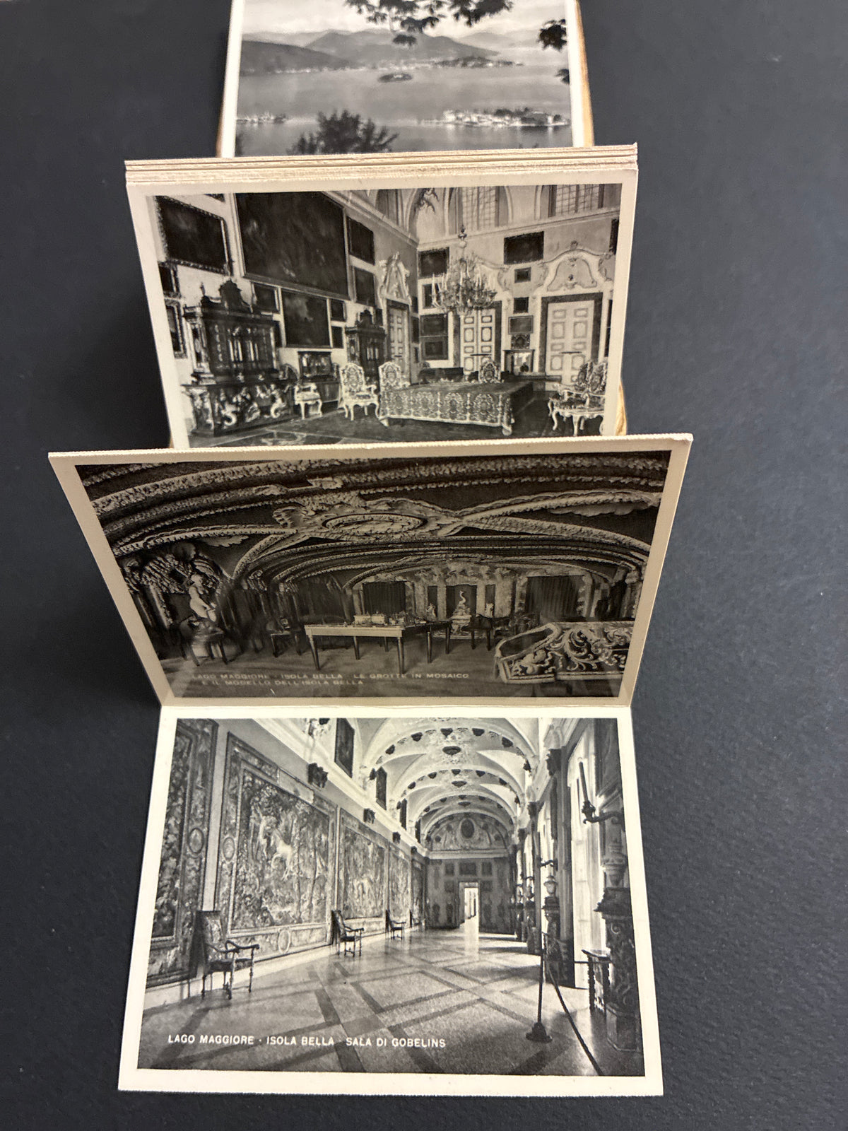 Libretto souvenir cartoline vintage "Ricordo di Isola Bella - 20 Vedute" (Edizioni A. Preda - Milano, anni '50/'60)