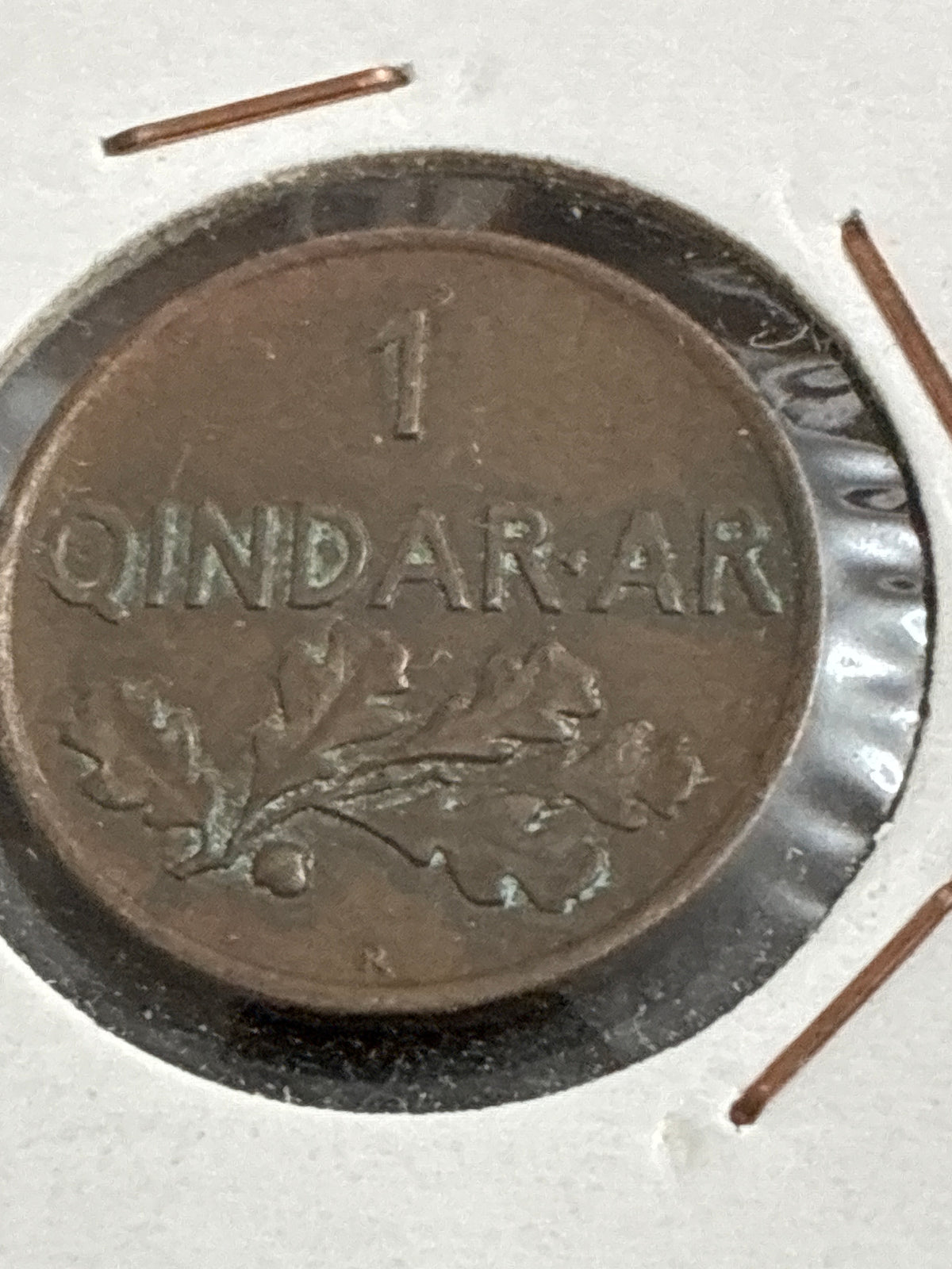 1 Qindar Ar 1935 Regno d'Albania Re Zog I Coniazione della Zecca di Roma