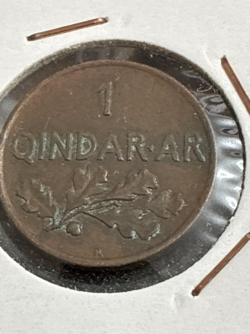 1 Qindar Ar 1935 Regno d'Albania Re Zog I Coniazione della Zecca di Roma