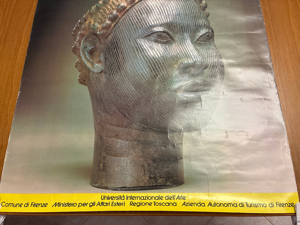 Manifesto mostra "Arte in Africa. Tesori dell'antica Nigeria" - Palazzo Strozzi Firenze 1984