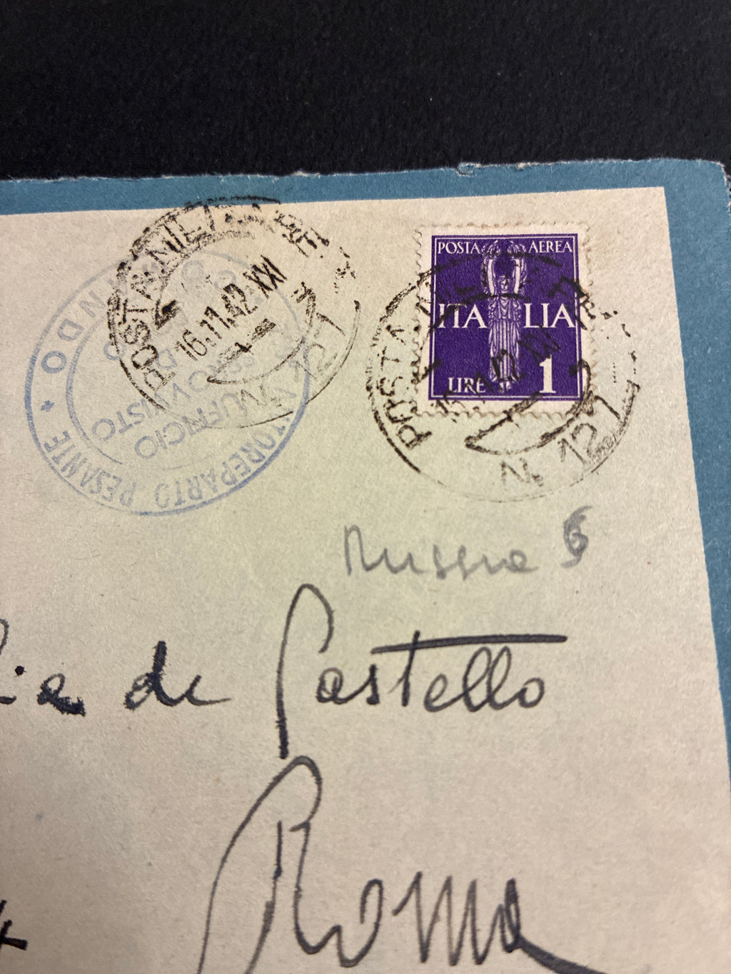 1942, Posta Militare 127: Lettera dal Fronte Russo con Descrizione del Gelo a 20 Gradi Sotto Zero tra gli Alpini, Busta di Via Aerea Ala Littoria