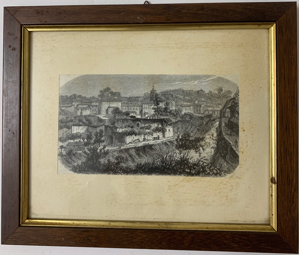 Xilografia Storica "San Gregorio da Sassola e Castello Medioevale".