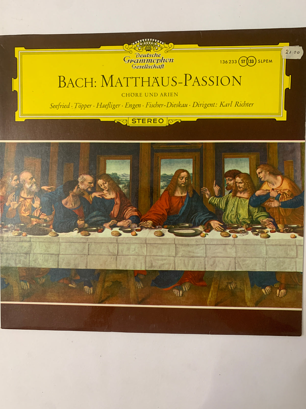 Vinile LP J.S. Bach - Matthäus-Passion (Chöre und Arien) Karl Richter - Deutsche Grammophon 136 233 SLPEM Stereo