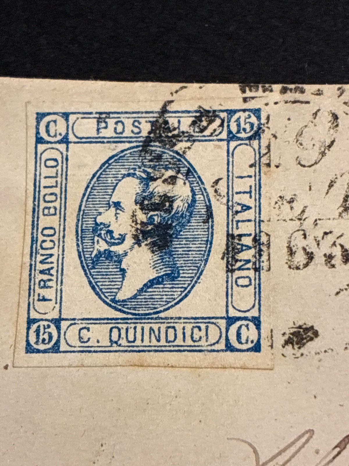 Lettera del Regno d'Italia (1863) con 15 c. del secondo tipo ex coll. Curzio Batini, da Massa Marittima a Firenze con sigillo in ceralacca