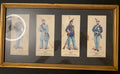 Serie di 3 quadri con stampe di uniformi militari storiche (1725-1863)