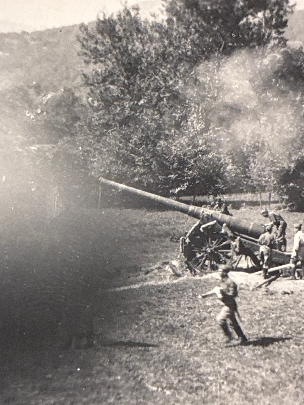 Artiglieria Guardia alla Frontiera Fotografia Epoca 1940 Fuoco di Batteria sul Fronte GAF