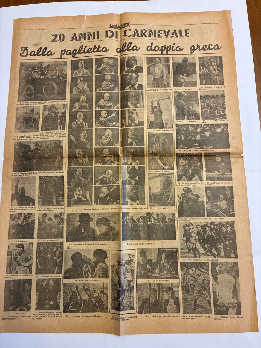 Cimelio Clandestino CORRIERE DELLA SERVA 26 Luglio 1943 - Rarissima Parodia sulla Caduta di Mussolini (Il Bagnasciuga)