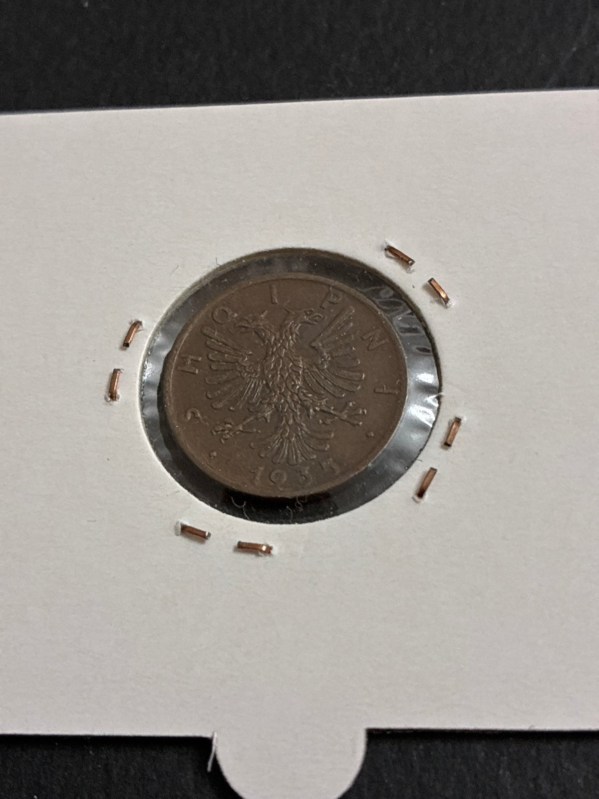 1 Qindar Ar 1935 Regno d'Albania Re Zog I Coniazione della Zecca di Roma