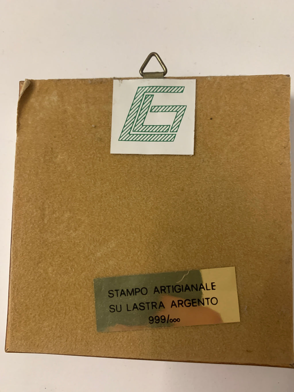 Quadretto Vintage Lastra Argento 999 Paesaggio Marinaro