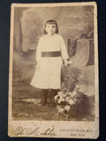 Antica Fotografia Cabinet Card Bambina Studio H. Mahler New York D'Epoca