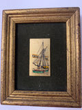 Quadretto Vintage Incisione Veliero Bagno Oro 24 kt Bertolini