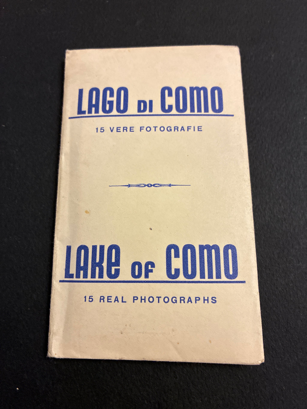 Libretto di cartoline Lago di Como - Busta portafoto con cartoline che compongono 15 vere fotografie d'epoca storiche