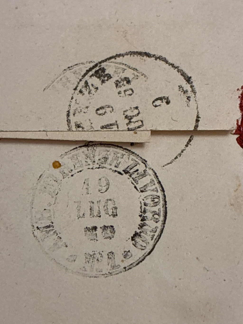 Busta 18/07/1863 Regno d'Italia 15 C. Litografico I Tipo Matraire con Timbro Ambulante Lineare Batini e Sigillo Ceralacca