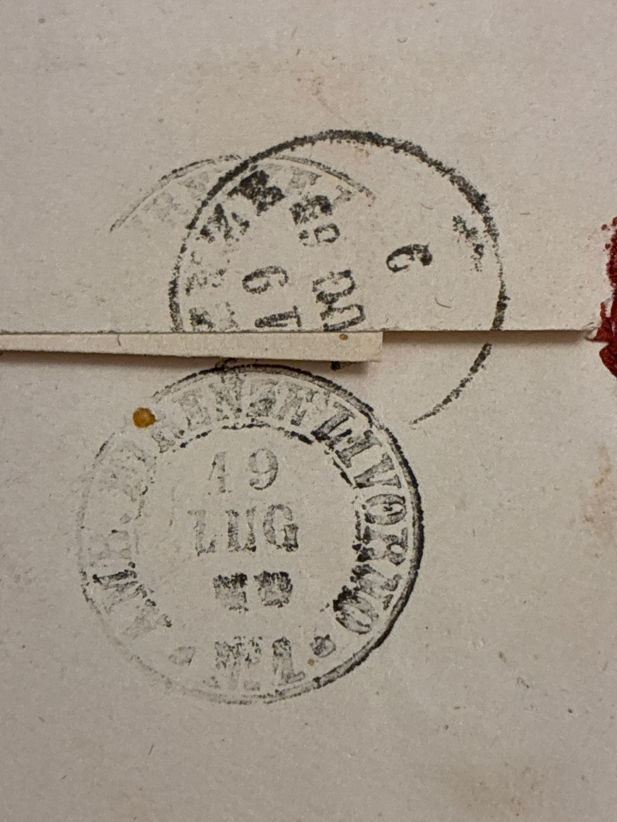 Busta 18/07/1863 Regno d'Italia 15 C. Litografico I Tipo Matraire con Timbro Ambulante Lineare Batini e Sigillo Ceralacca