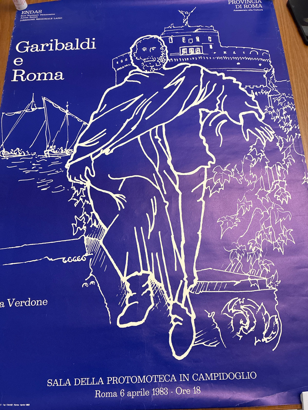Manifesto Garibaldi e Roma 1983 - Illustrazione Luigi Dall'Oco