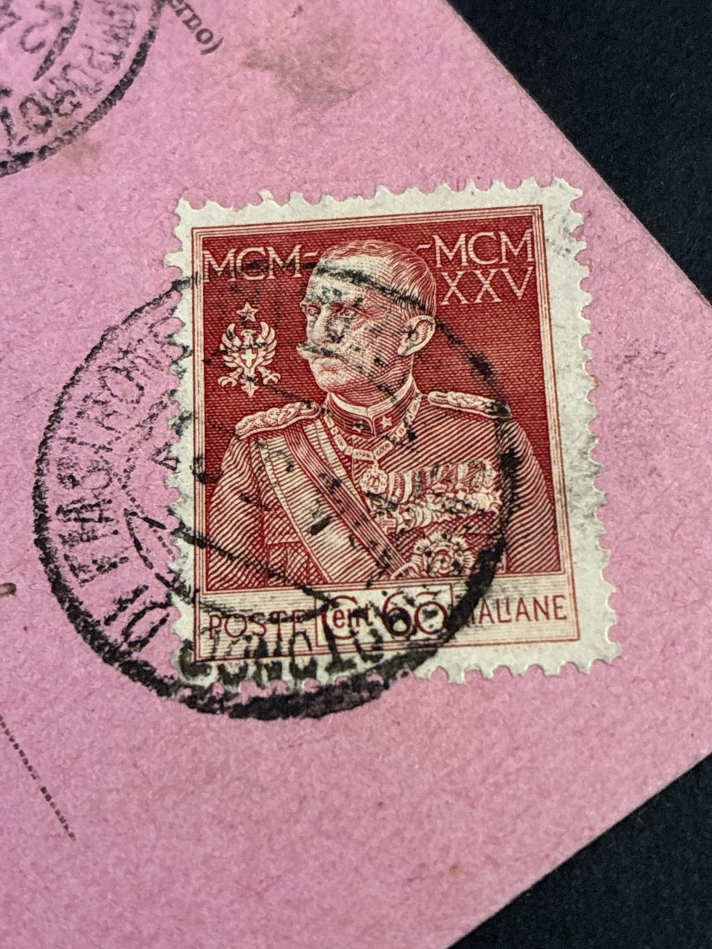 Ricevuta Ritorno 1927 da Camporotondo a Cessapalombo Macerata Frazionario 34-17 Francobollo Giubileo del Re 60 Centesimi Storia Postale Marche