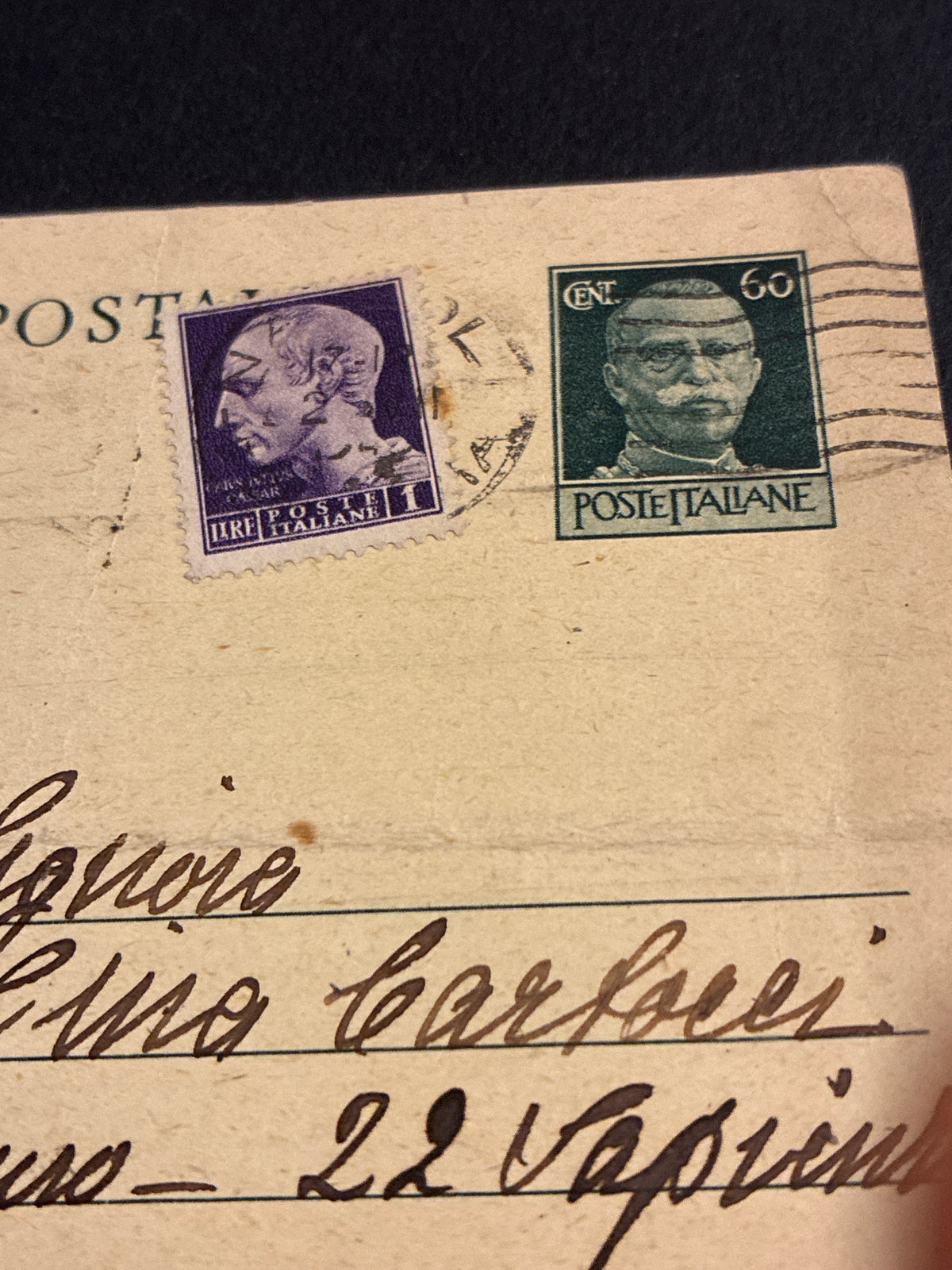 Cartolina Postale Intero Luogotenenza 1944 Da 60 Centesimi Verde Imperiale Senza Fasci Viaggiata Da Napoli A Roma Il 1 Luglio 1945 Con Francobollo Aggiunto Da 1 Lira