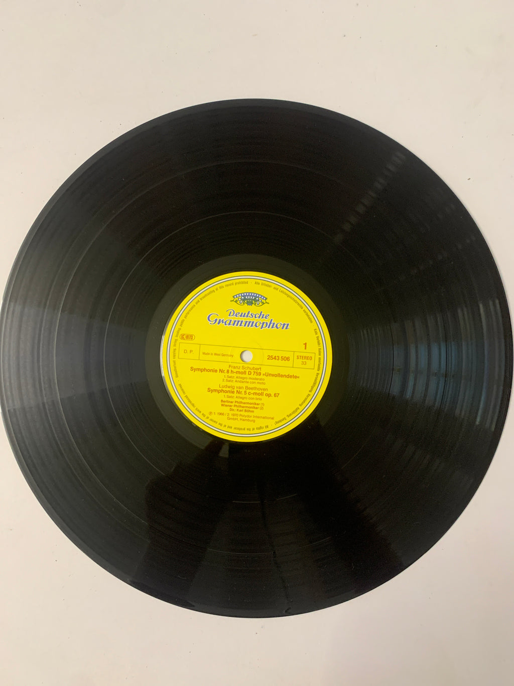 Karl Böhm – Beethoven: Symphonie No. 5 / Schubert: Symphonie No. 8 "Incomplete" (LP, Deutsche Grammophon – Signature 2543 506, Germania, 1983)r