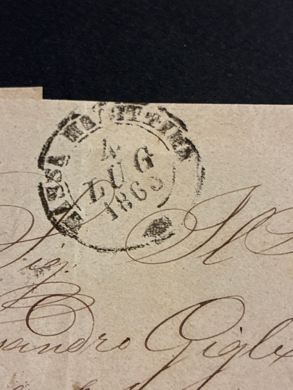 Lettera del Regno d'Italia (1863) con 15 c. del secondo tipo ex coll. Curzio Batini, da Massa Marittima a Firenze con transito Ambulante