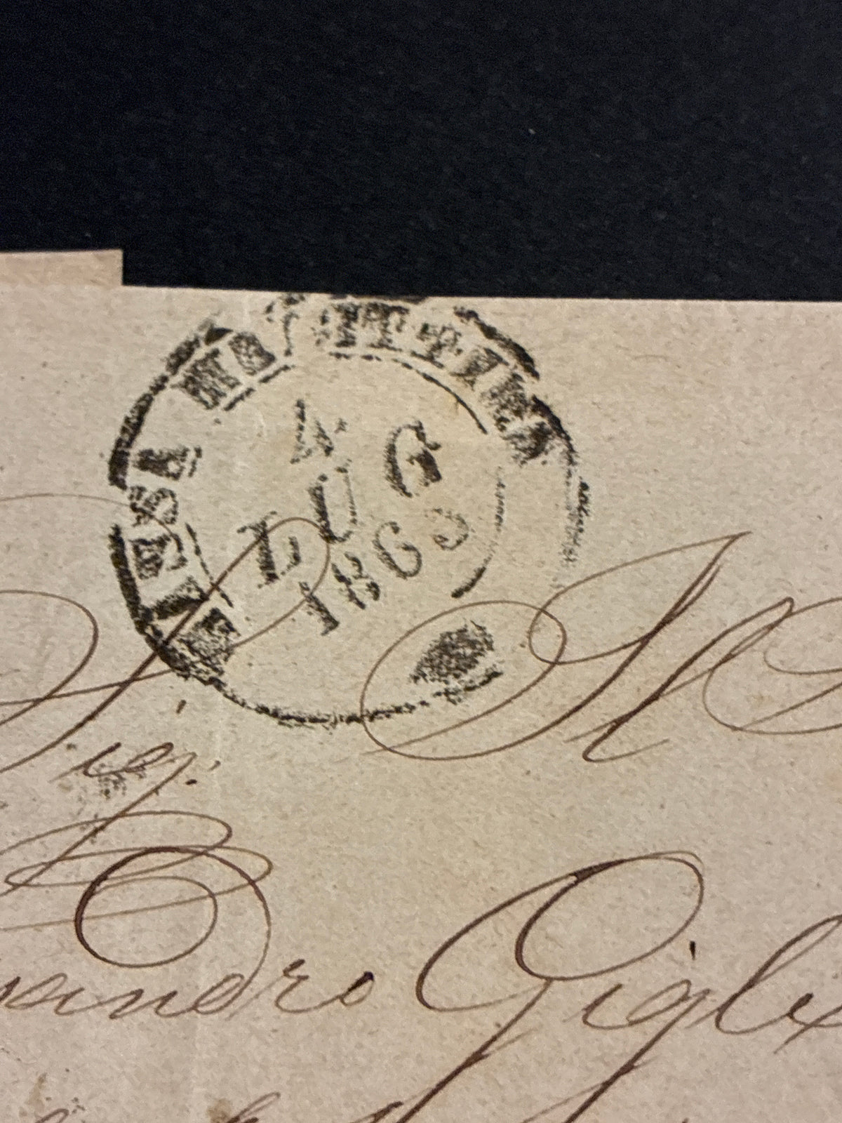 Lettera del Regno d'Italia (1863) con 15 c. del secondo tipo ex coll. Curzio Batini, da Massa Marittima a Firenze con transito Ambulante