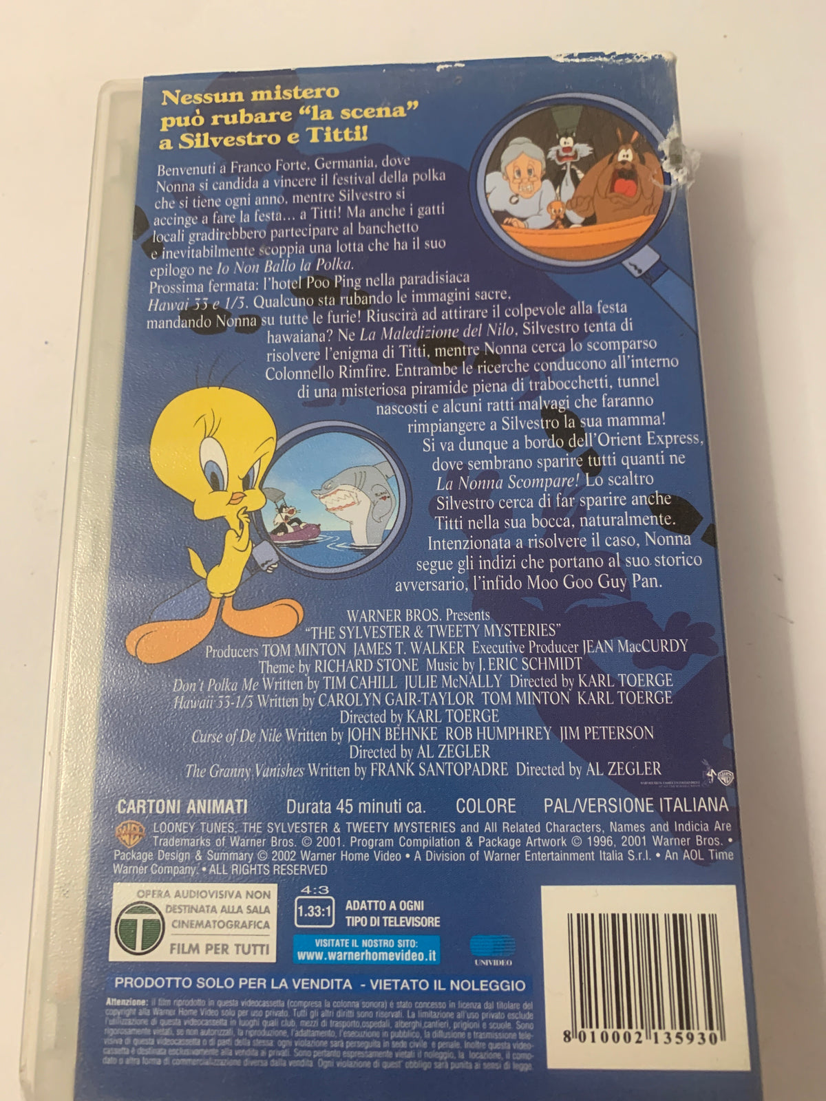 Lotto 2 VHS Looney Tunes - Carota Party con Bugs Bunny e Titti + Silvestro e Titti Detectives 2 Warner Bros