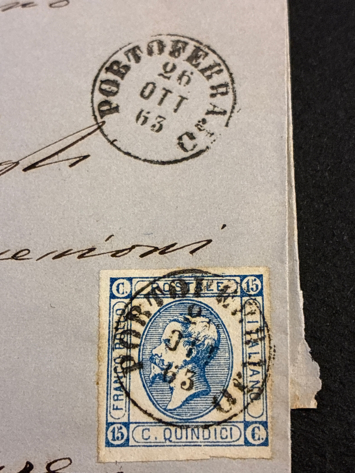 Lettera Storica 1863 da Portoferraio Elba a Firenze Francobollo 15c II Tipo