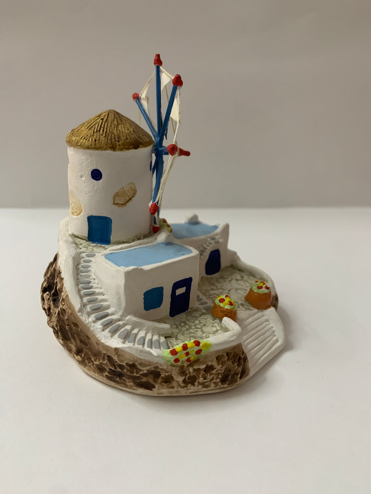 Modellino souvenir mulino a vento greco Fasma fatto a mano Santorini Mykonos