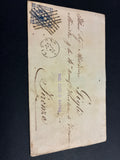 Busta 23/10/1863 Regno d'Italia 15 C. Litografico II Tipo Annullato a Barre con Transito Livorno e Lineare Batini