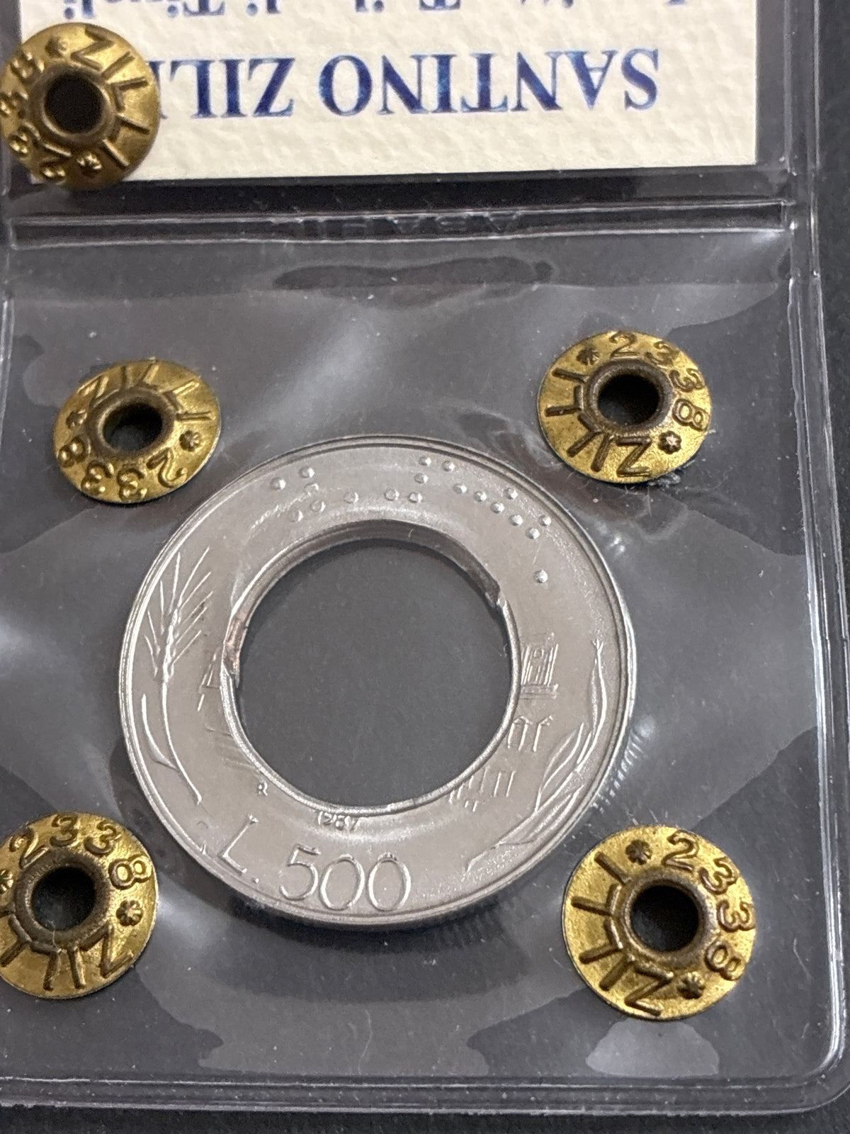 500 lire 1987 "Mancante del Tondello Interno" periziata - Errore di Coniazione R2