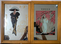 Coppia Specchi Pubblicitari Vintage VOGUE Anni 70/80 - Quadri Specchio Art Déco