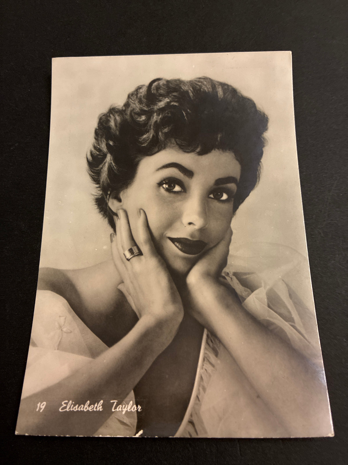 Rara Cartolina Vintage Elisabeth Taylor - Serie "Divi del Cinema" n. 19 - Edizioni Vetta Traldi Milano