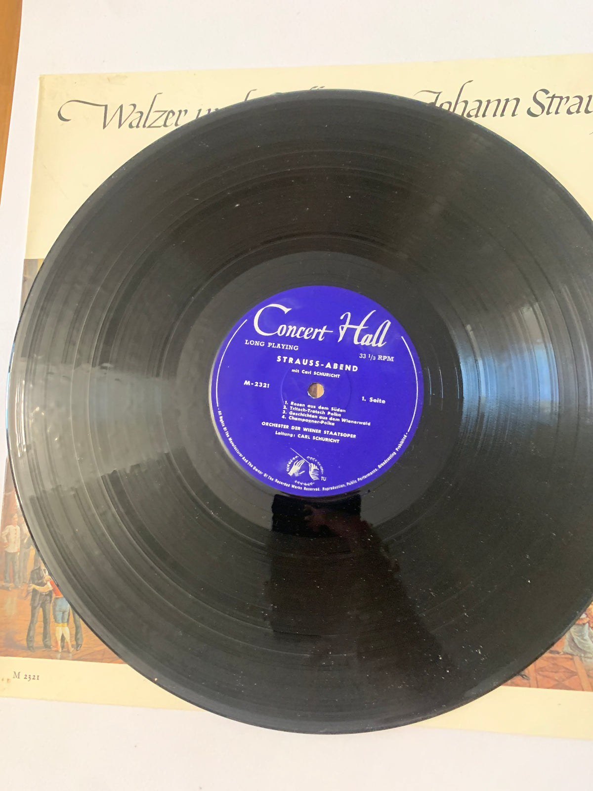 Walzer und Polkas von Johann Strauß (Orchester der Wiener Staatsoper, Dirigent: Carl Schuricht) – Vinile LP (Concert Hall, M 2321)