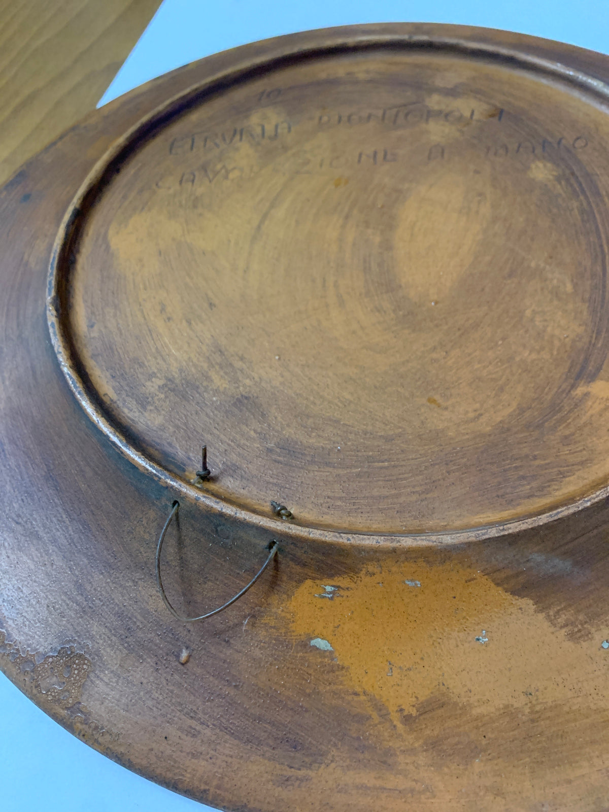 Piatto Ceramica Etruria Montopoli Dante Milani Terracotta Decorata a Mano Vintage