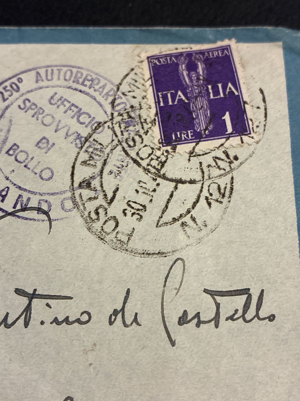 1942, Posta Militare 102: Busta di Via Aerea Ala Littoria con Francobollo da 1 Lira Sovrastampato P.M. e Lettera dal Fronte Russo del 250° Autoreparto Pesante (Divisione Alpina Tridentina) per Roma