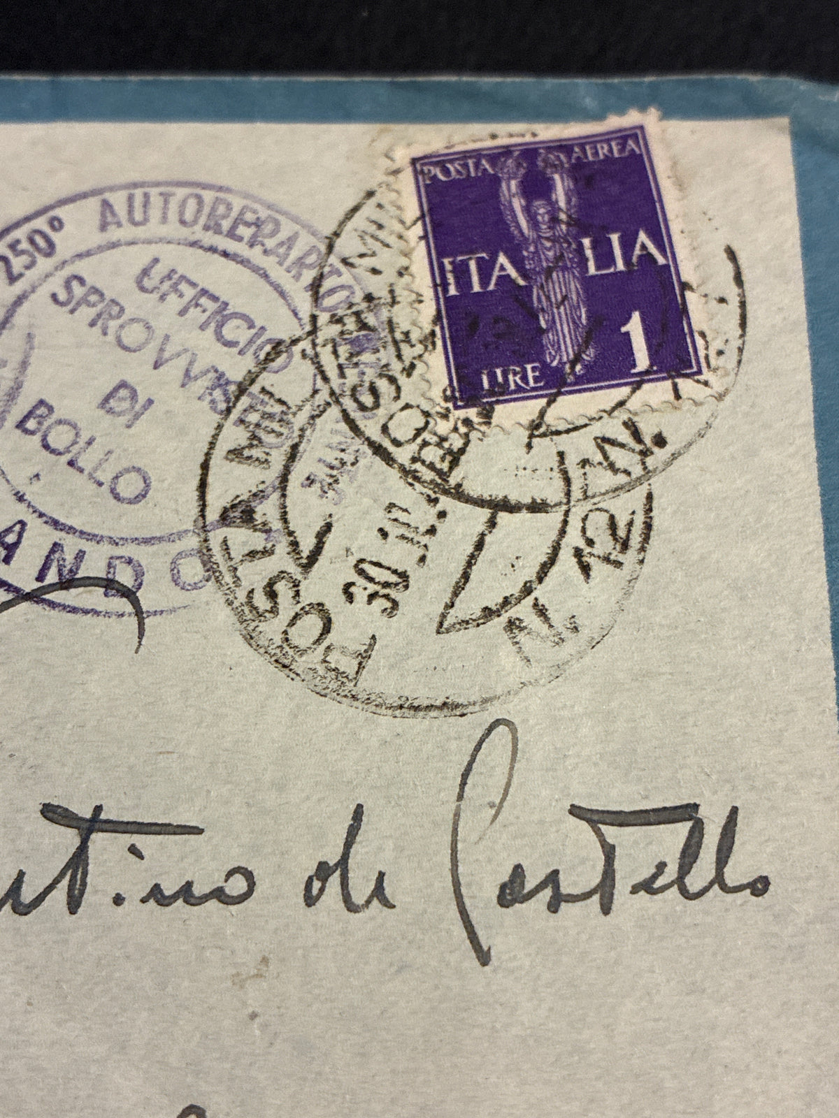 1942, Posta Militare 102: Busta di Via Aerea Ala Littoria con Francobollo da 1 Lira Sovrastampato P.M. e Lettera dal Fronte Russo del 250° Autoreparto Pesante (Divisione Alpina Tridentina) per Roma