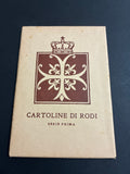 Raro Cofanetto di Cartoline Coloniali "Cartoline di Rodi - Serie Prima. Monumenti Cavallereschi di Architettura Civile", Epoca Possedimenti Italiani dell'Egeo