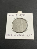 100 lire del 1978 Minerva con errore di conio asse ruotato a 45° gradi